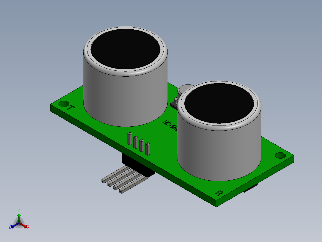 超声波传感器正等轴测图