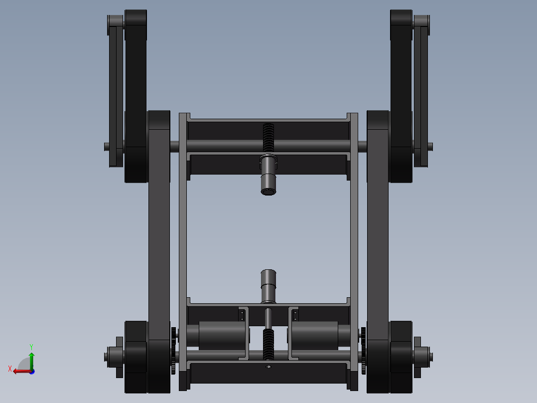 四爪履带车 3D模型后视图
