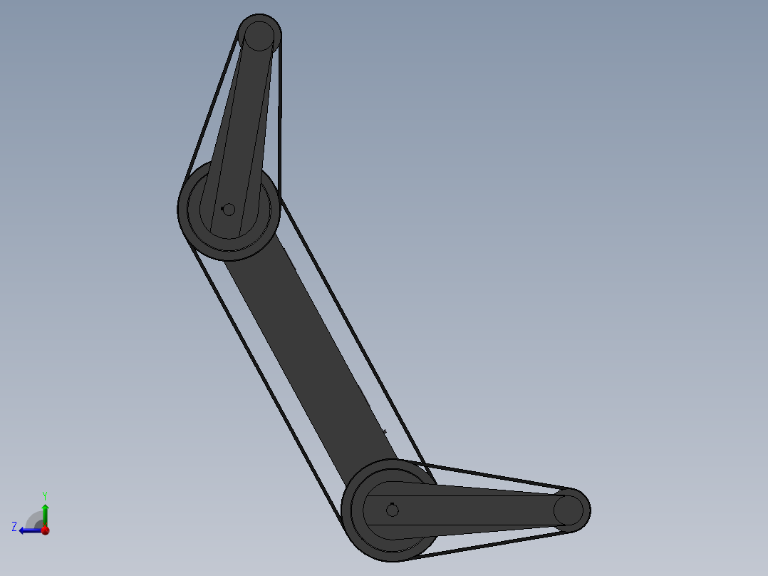 四爪履带车 3D模型右视图