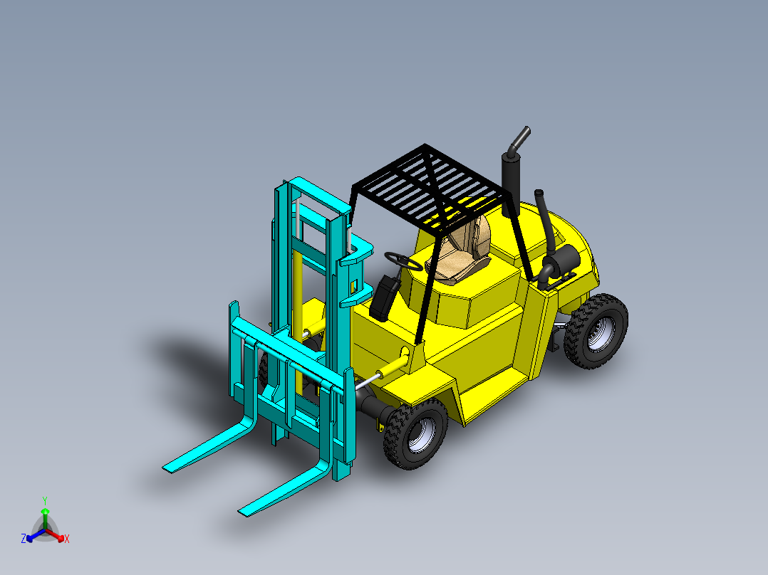 叉车正等轴测图