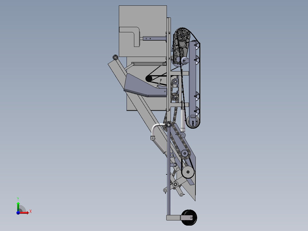 自走式叶类蔬菜收获机设计三维SolidWorks模型3D建模+CAD图+说明前视图