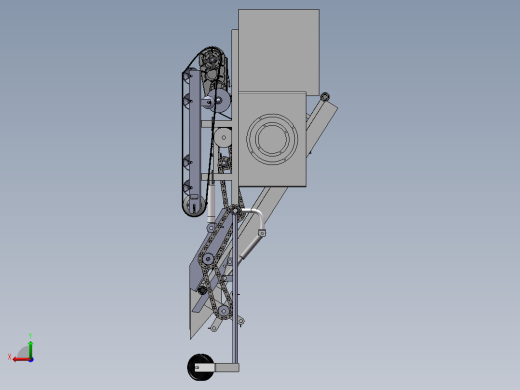 自走式叶类蔬菜收获机设计三维SolidWorks模型3D建模+CAD图+说明后视缩略图