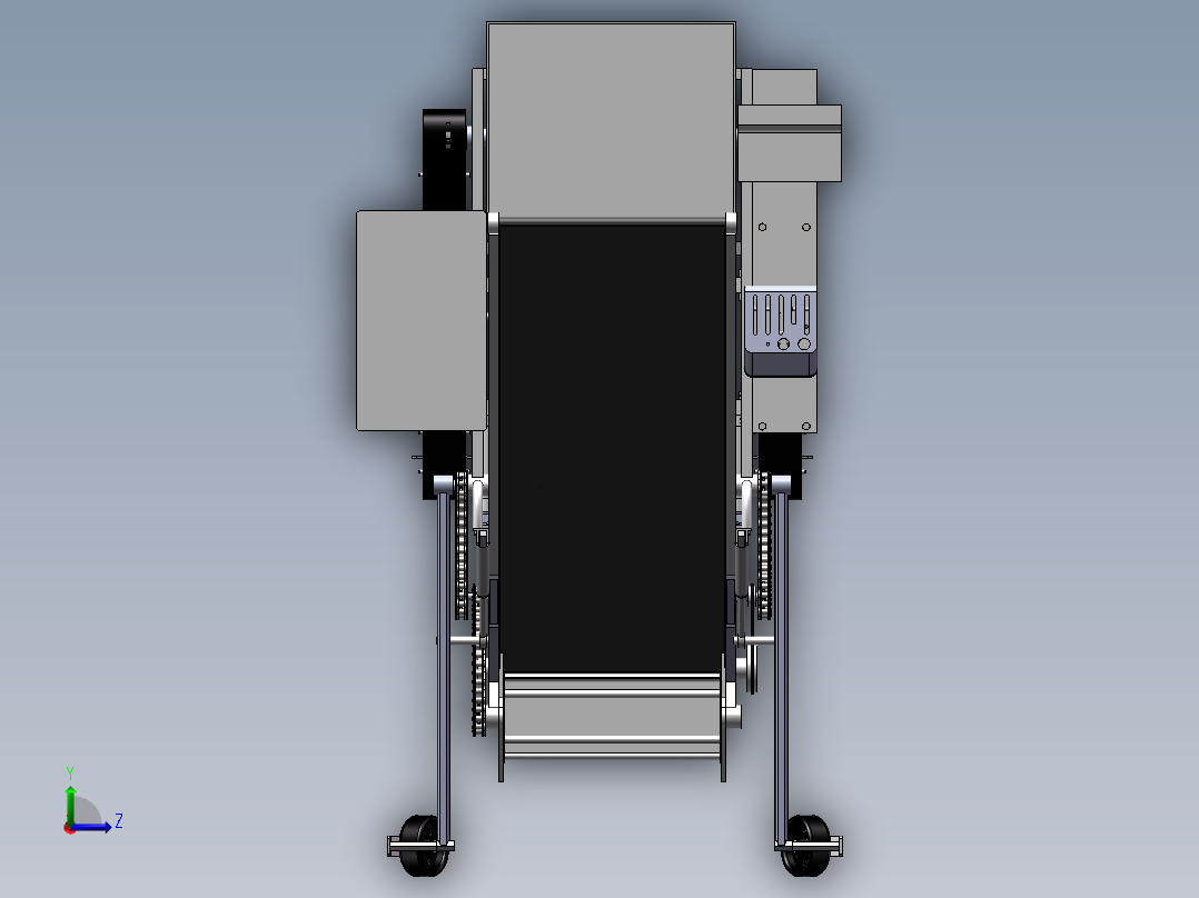 自走式叶类蔬菜收获机设计三维SolidWorks模型3D建模+CAD图+说明左视图