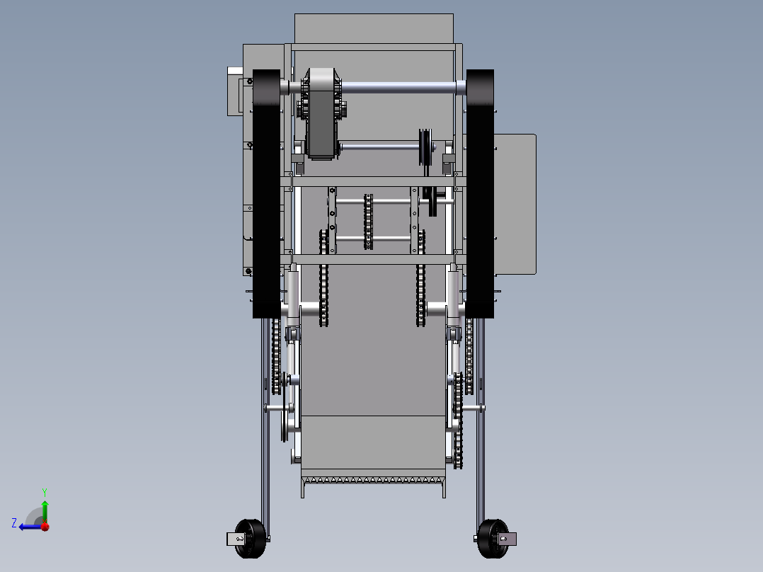 自走式叶类蔬菜收获机设计三维SolidWorks模型3D建模+CAD图+说明右视图