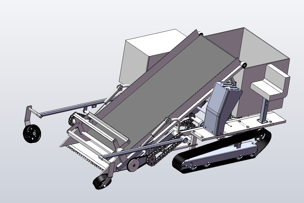 自走式叶类蔬菜收获机设计三维SolidWorks模型3D建模+CAD图+说明
