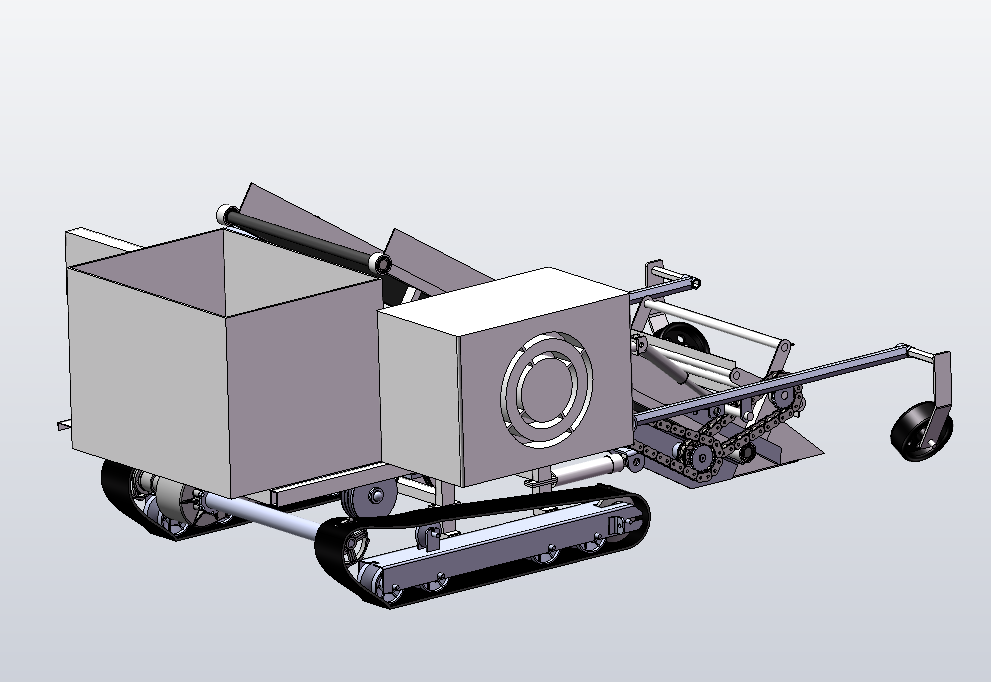 自走式叶类蔬菜收获机设计三维SolidWorks模型3D建模+CAD图+说明