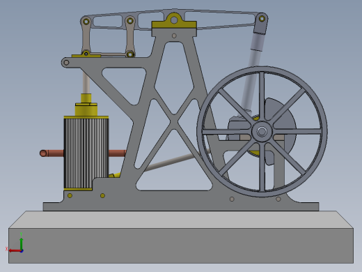 单缸平衡梁蒸汽机single-cylinder-balance-beam-steam-模型格式为 sw后视缩略图
