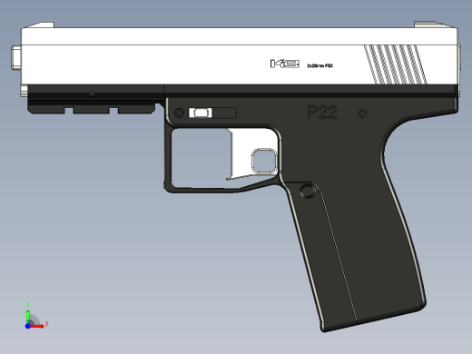 手枪左轮冲锋枪老式狙击步枪设计3D图纸K3 Pistol f3d stp前视缩略图