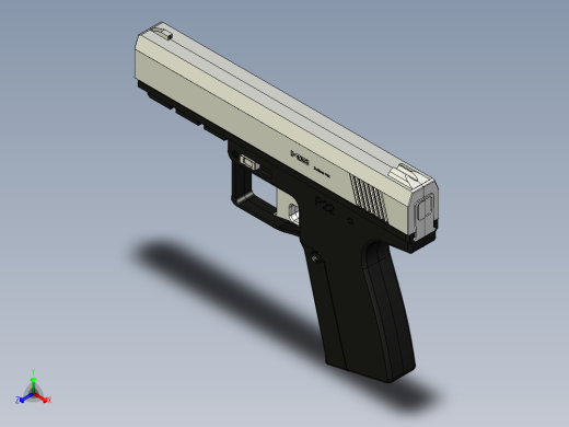 手枪左轮冲锋枪老式狙击步枪设计3D图纸K3 Pistol f3d stp正等轴测缩略图