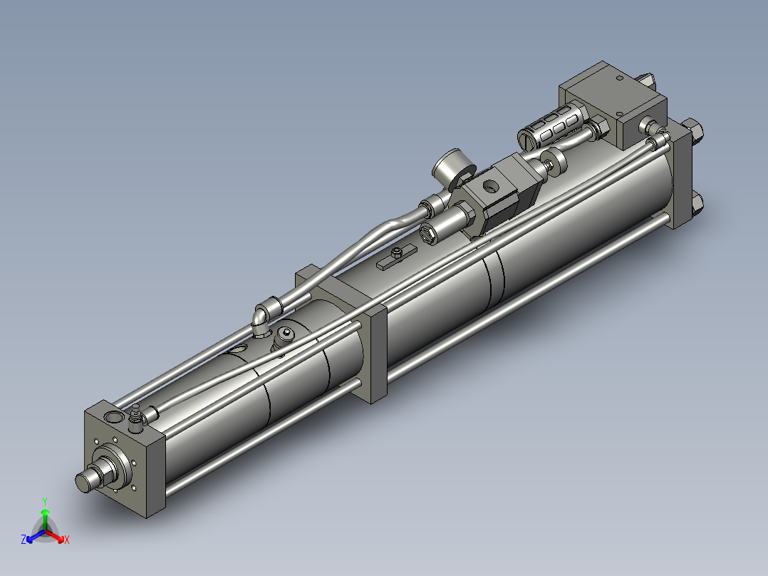 SMART标准气液增力缸BS04-100-20正等轴测图