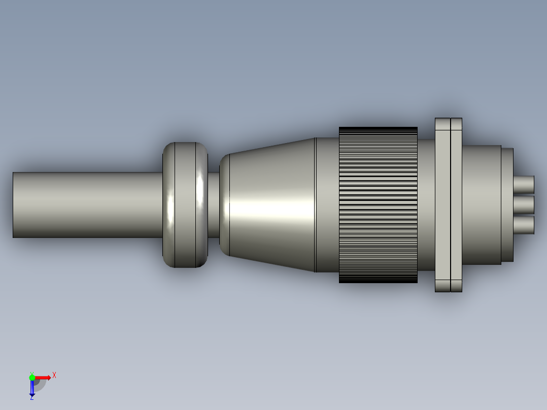 WS20J3QZ3针公母头一套额定电流25A俯视图