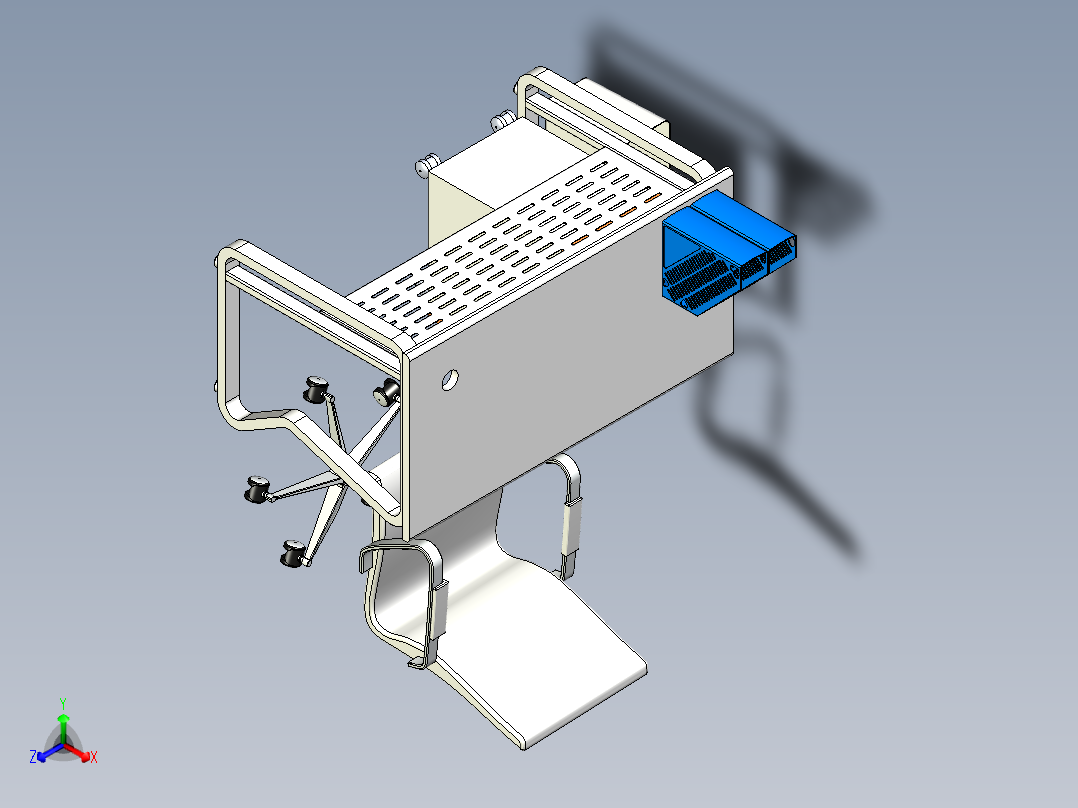 单人办公桌主视图