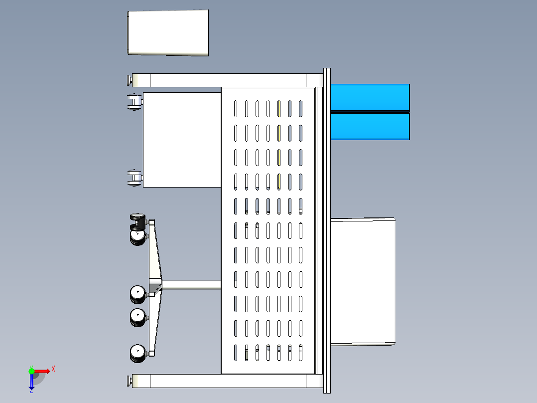 单人办公桌俯视图