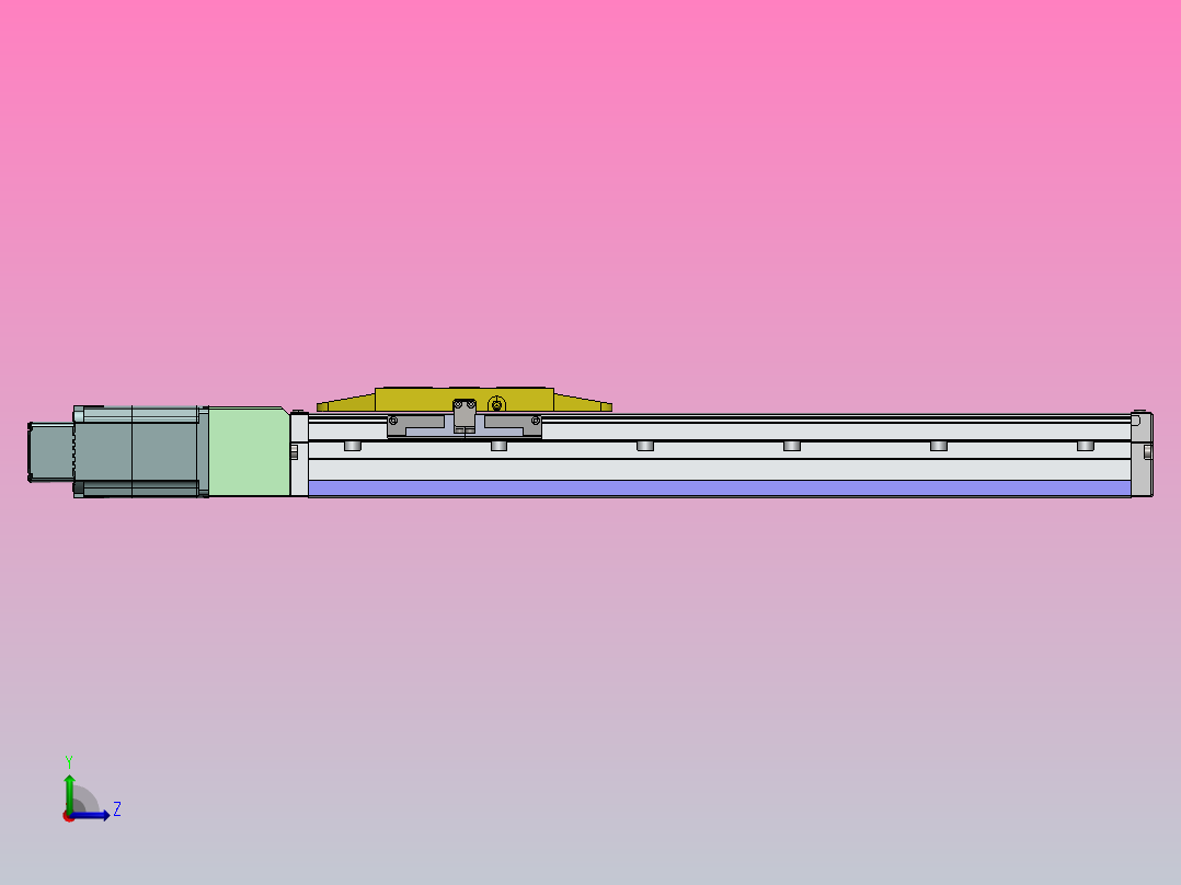 内嵌式螺杆 GTH12-400W伺服[GTH12-L20-350-BC-S400W-C2-N]丝杆滑台模组西门子马达左视图
