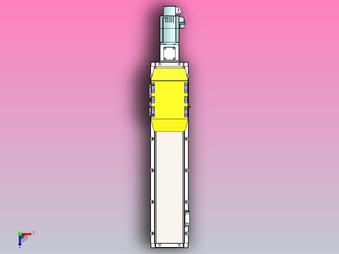 内嵌式螺杆 GTH12-400W伺服[GTH12-L20-350-BC-S400W-C2-N]丝杆滑台模组西门子马达俯视图