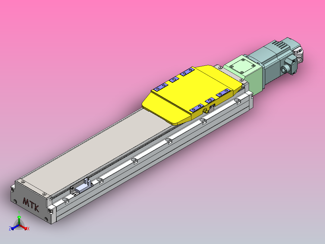 内嵌式螺杆 GTH12-400W伺服[GTH12-L20-350-BC-S400W-C2-N]丝杆滑台模组西门子马达正等轴测图