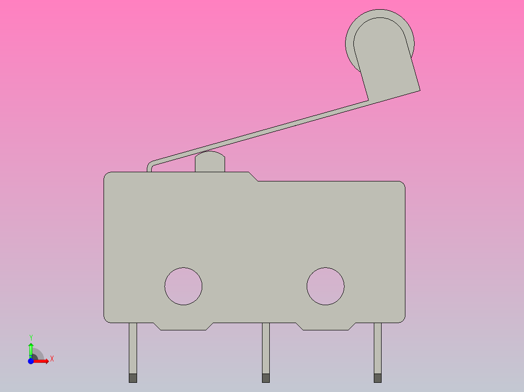 微型限位开关前视图