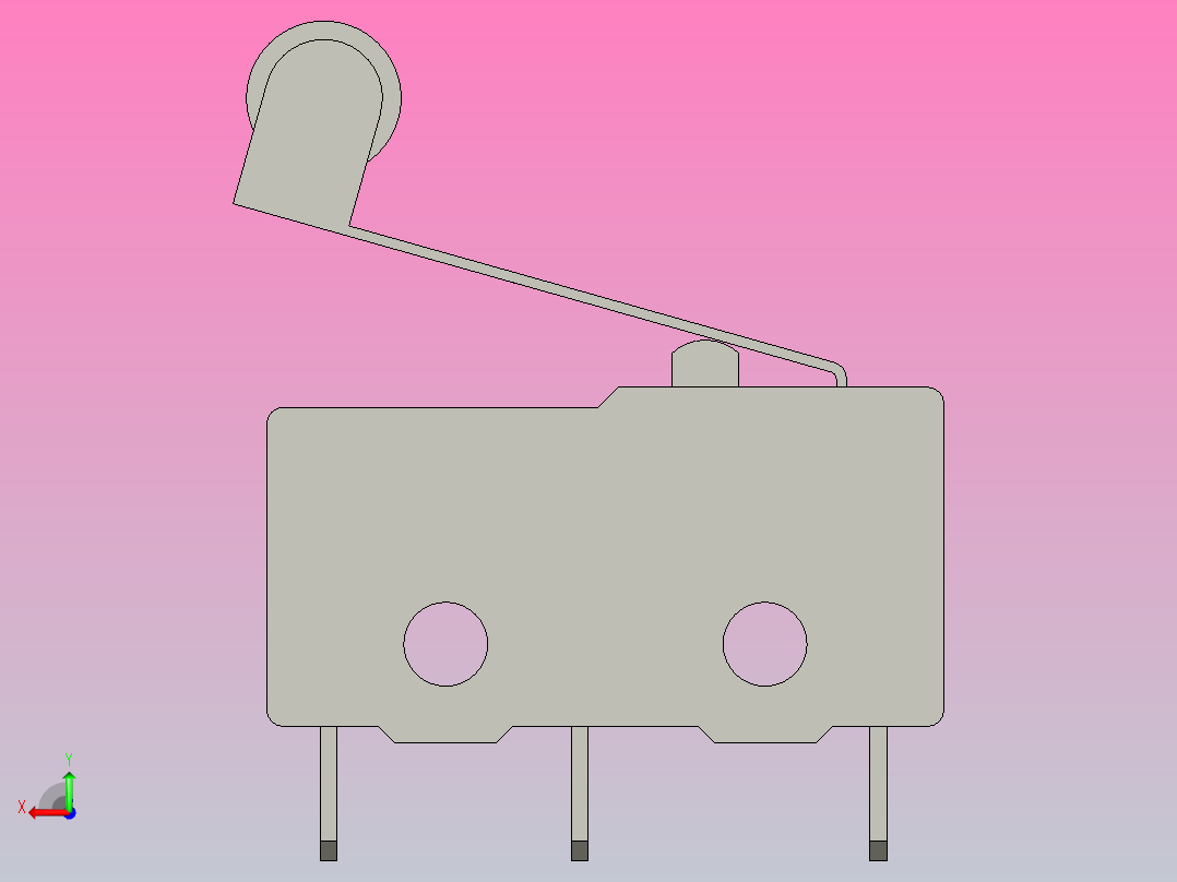 微型限位开关后视图