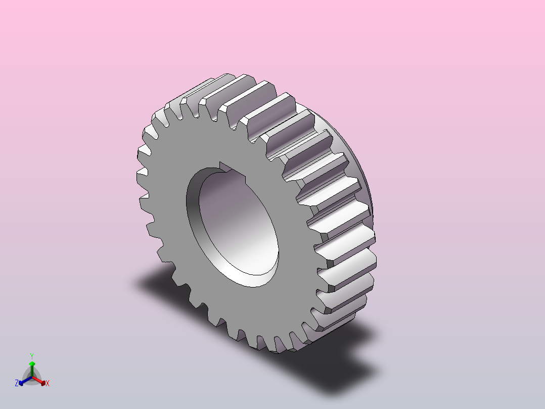 圆柱齿轮29×2正等轴测图