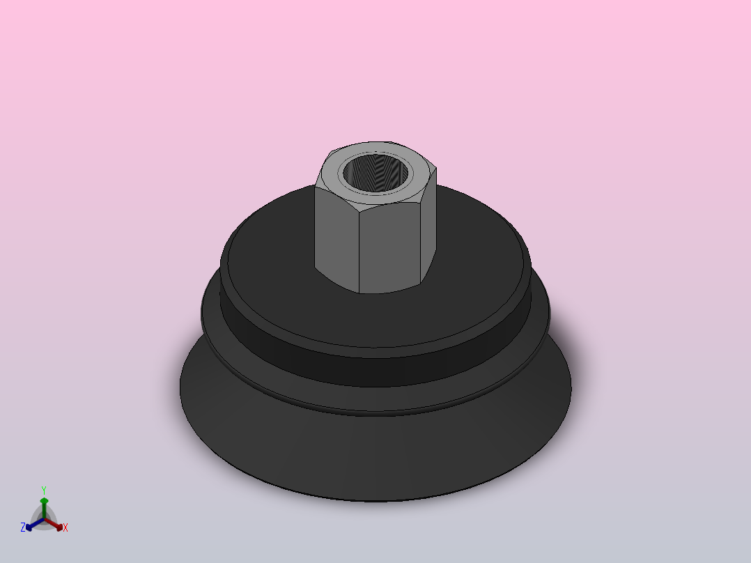 PS-J-F(φ15~φ50)真空吸盘[PS-50-J-F-N]正等轴测图