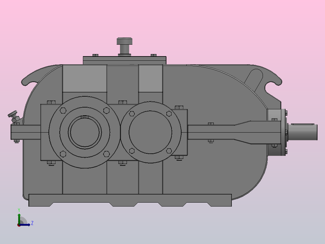 DBY型圆锥圆柱齿轮减速器[DBY315-4 S]左视图