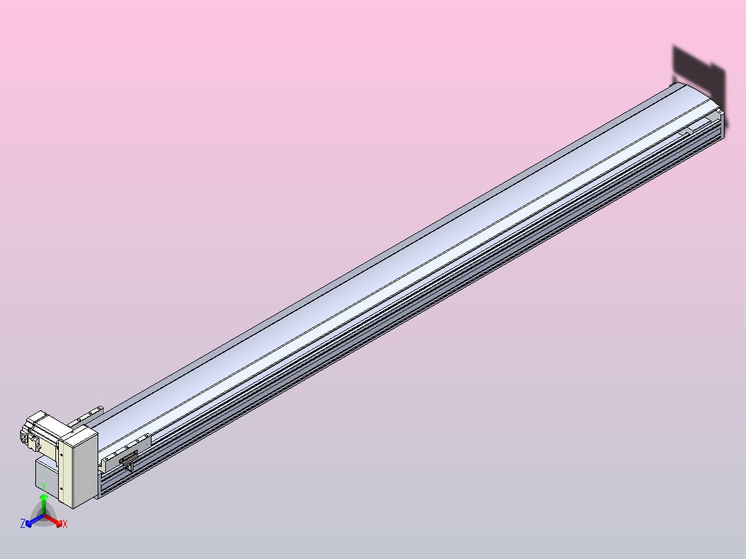 皮带直线轴半封闭可选导轨TPA-HNB-175D-140-L1850-RU-Y-P75-N3主视图
