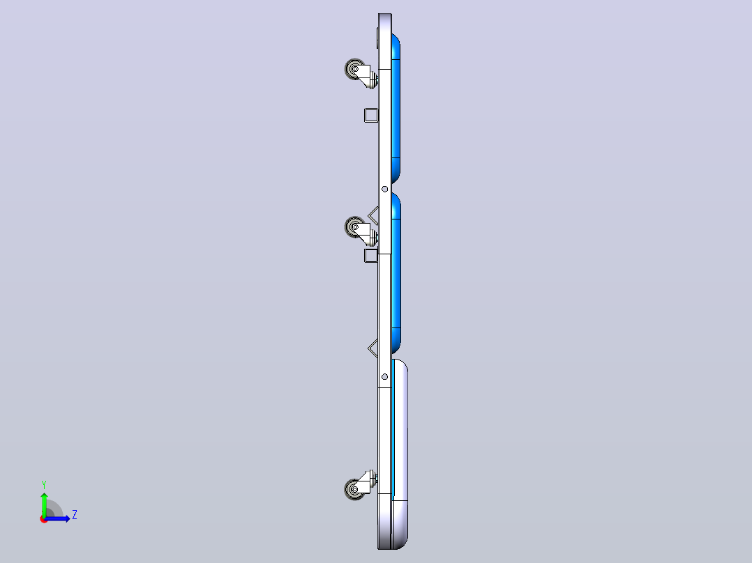 可折叠带轮作业垫3D数模图纸 STP格式左视图