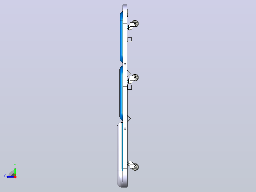 可折叠带轮作业垫3D数模图纸 STP格式右视图