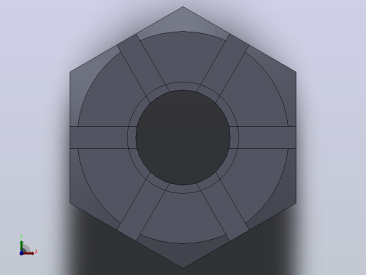 多套GBT39-GBT18230方形和六角形螺母3D模型Solidworks设计前视缩略图