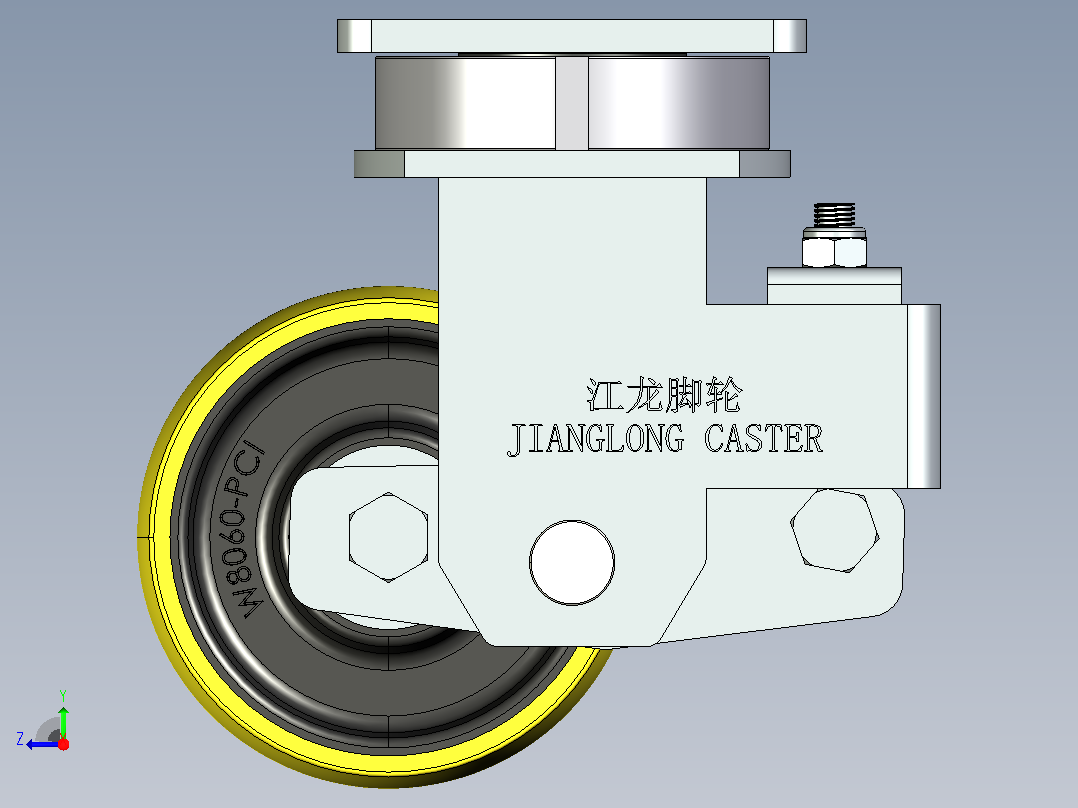 江龙脚轮_6×3右视图