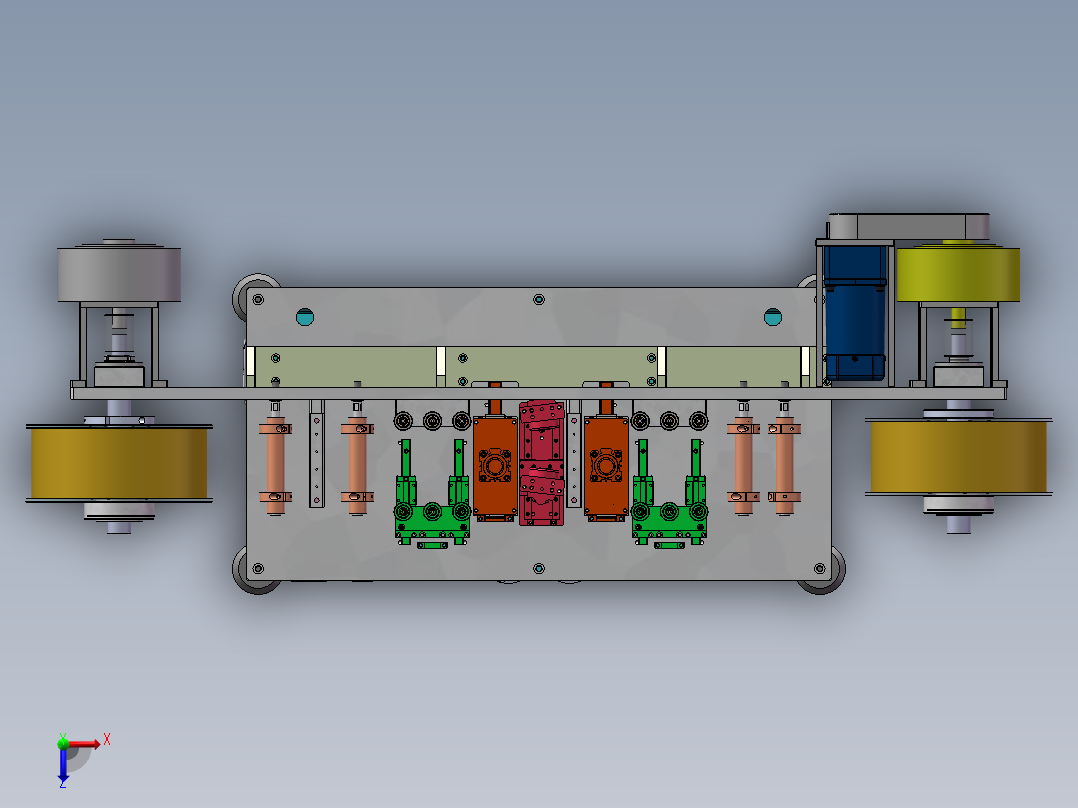 动力电极耳压边除毛刺机（sw17可编辑+工程图+BOM）俯视图