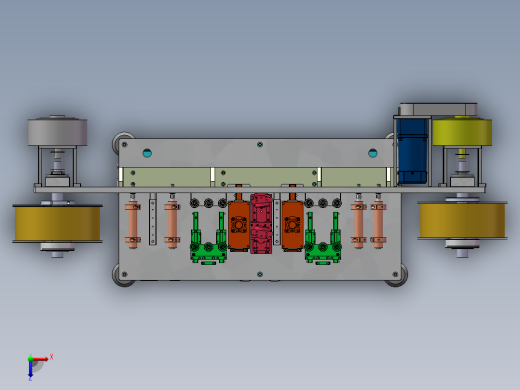 动力电极耳压边除毛刺机（sw17可编辑+工程图+BOM）俯视缩略图