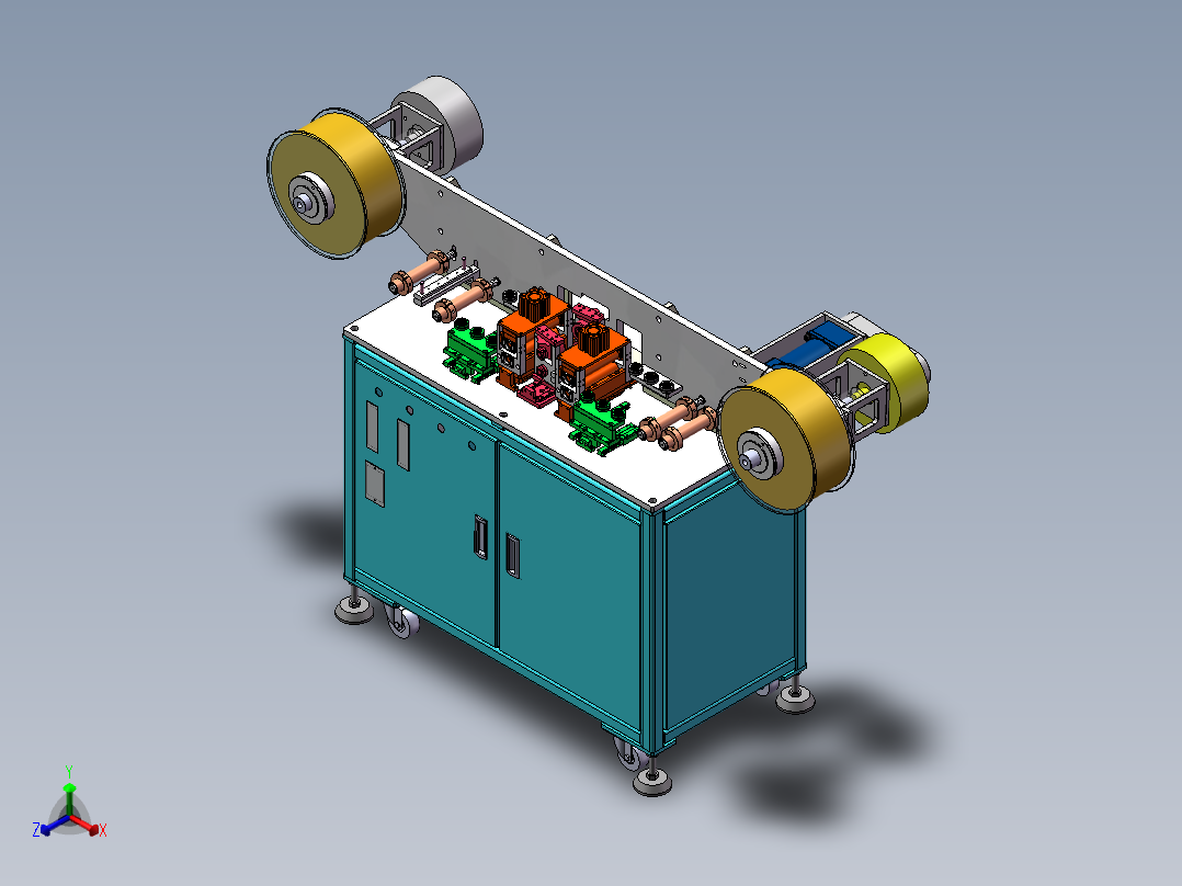 动力电极耳压边除毛刺机（sw17可编辑+工程图+BOM）正等轴测图