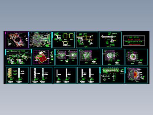 人工湖景观工程施工cad图纸园