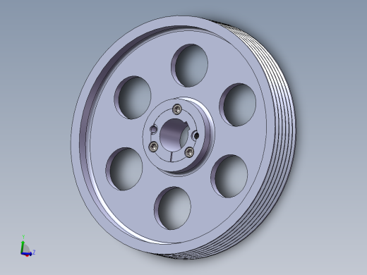 胀套连接的V型带轮3D模型