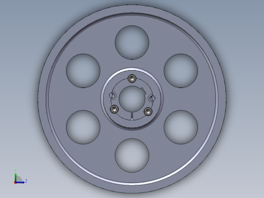 胀套连接的V型带轮3D模型左视缩略图