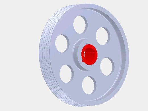 胀套连接的V型带轮3D模型缩略图