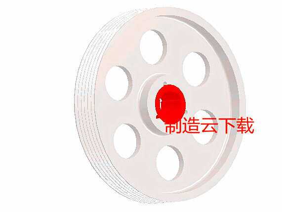 胀套连接的V型带轮3D模型