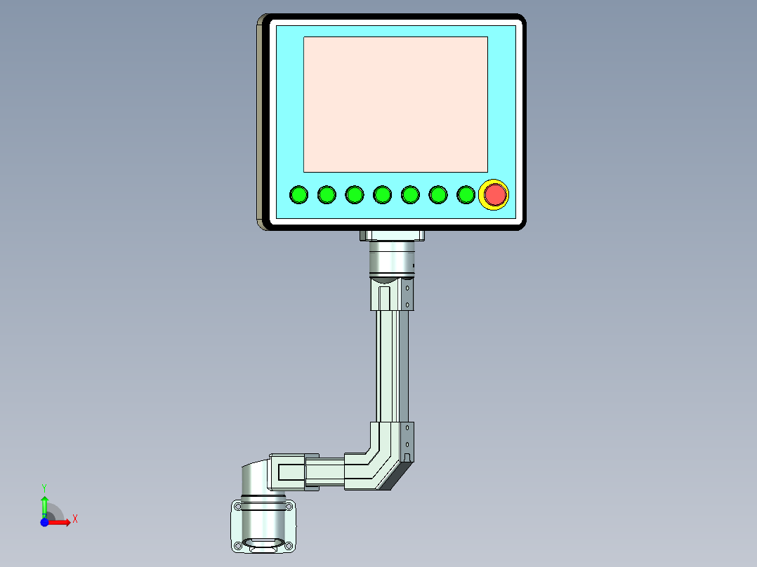 悬臂操作箱3d图纸三维模型前视图