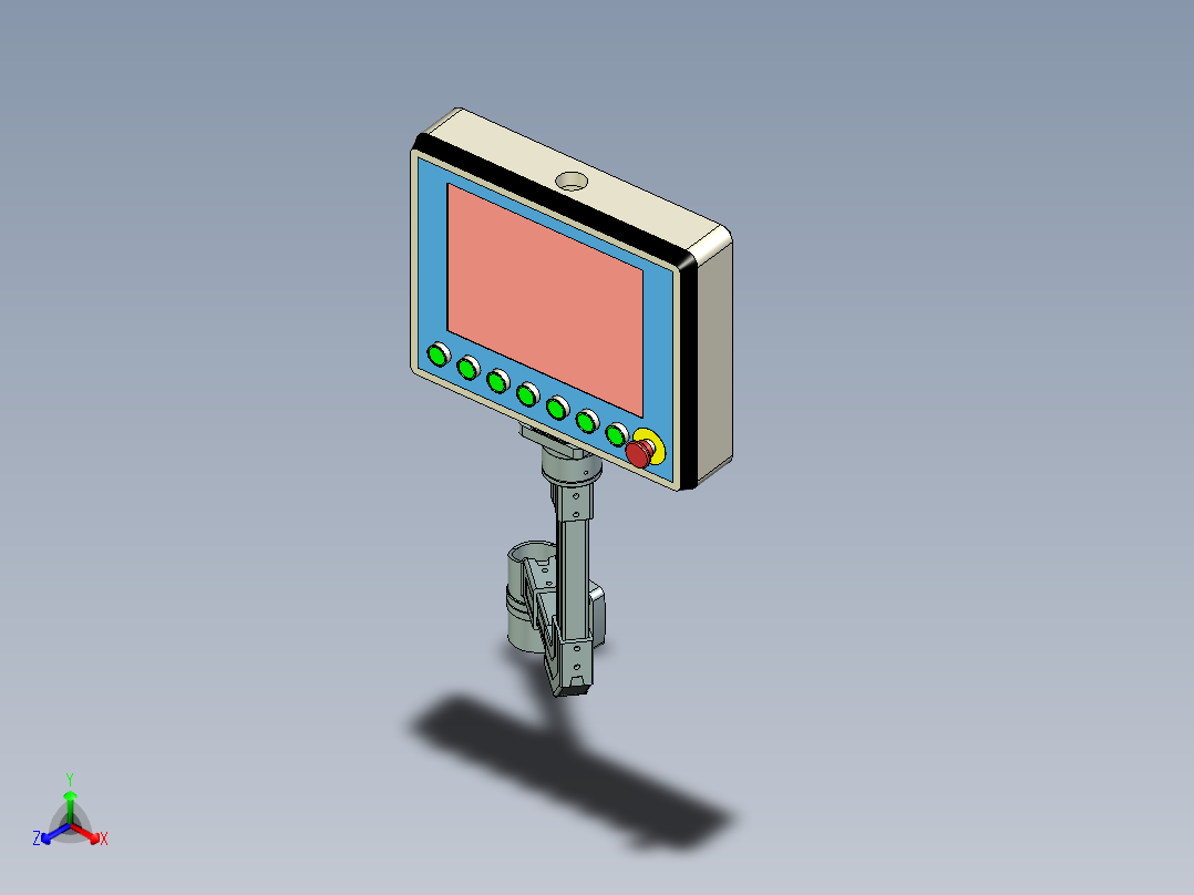 悬臂操作箱3d图纸三维模型正等轴测图
