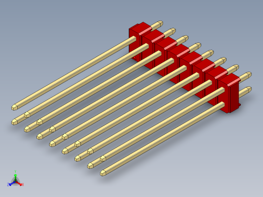 彩色公头100mil（2.54mm）系列-DS1021_red_2x08p_100mil_Type43_rev1.0