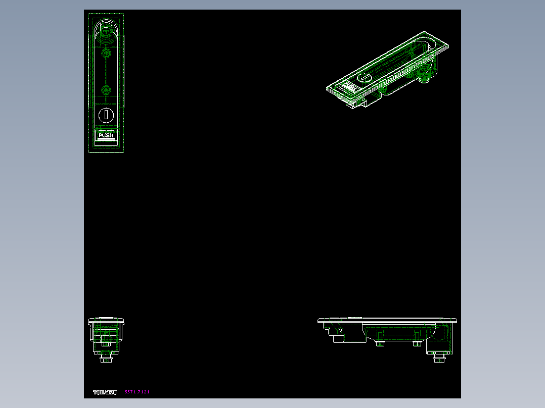 防水平面把手(A)5571-2D多系列多零件图纸模型