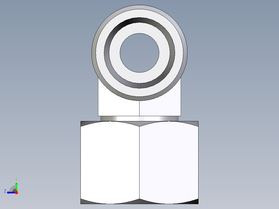 卡套式工业通用硬管接头EO_Swivel_nut_branch_tee_ET14SOMDCF右视图