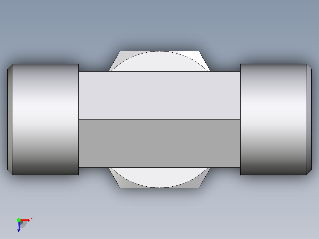 卡套式工业通用硬管接头EO_Swivel_nut_branch_tee_ET14SOMDCF俯视图