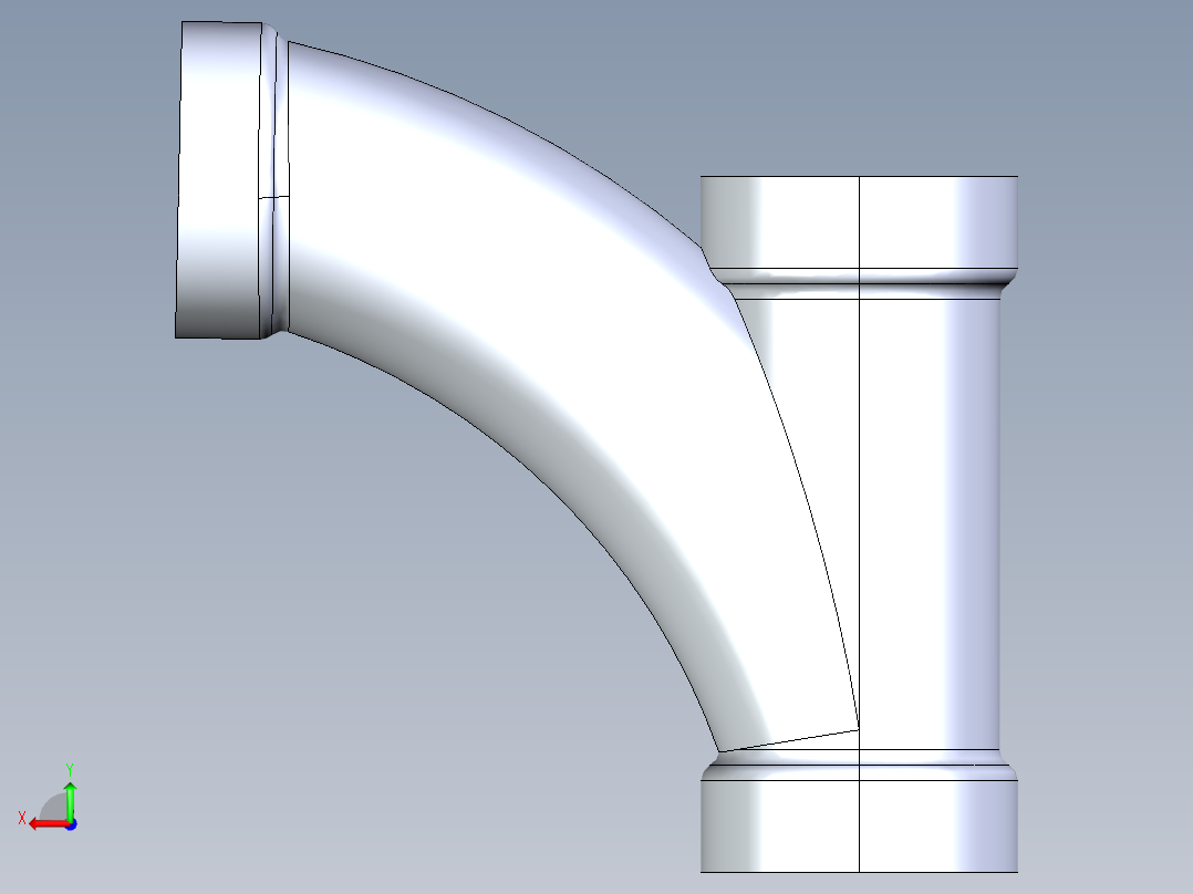 船舶管路系统S9_SeaDrainPLUS_LongTurnTee-SxSxS_37E173003_3in Sea Drain Plus - Long Turn Tee - SxSxS后视图