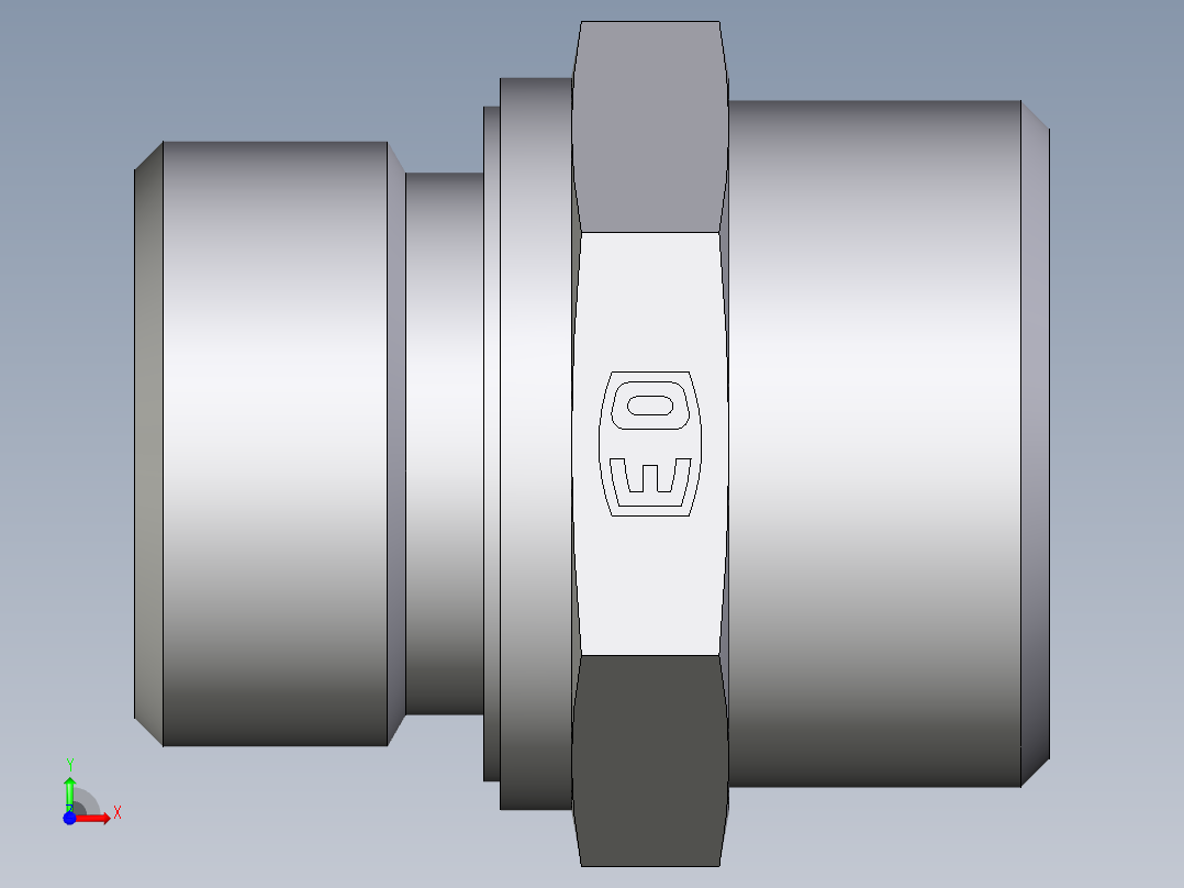 卡套式工业通用硬管接头EO_Male_Stud_connector_GE22LREDOMDCF前视图