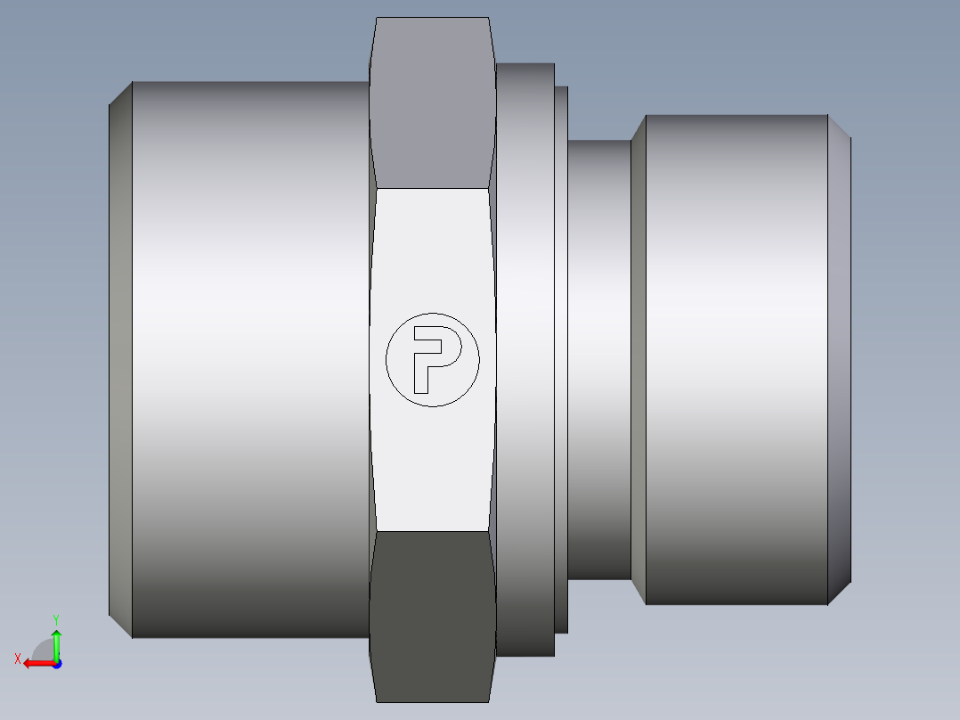 卡套式工业通用硬管接头EO_Male_Stud_connector_GE22LREDOMDCF后视图