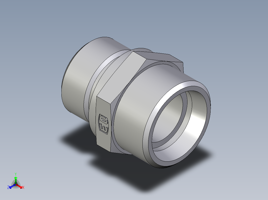 卡套式工业通用硬管接头EO_Male_Stud_connector_GE22LREDOMDCF正等轴测图