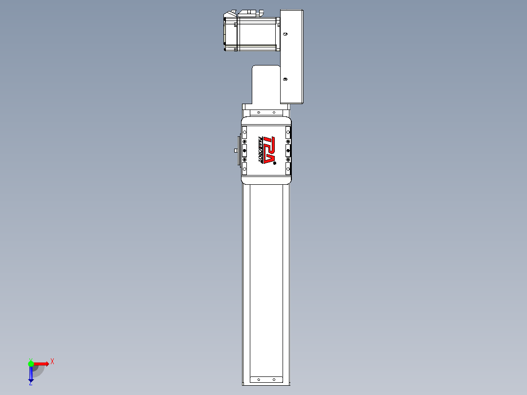 同步带全封闭直线模组TPA-HCB-85D-90-L300-ML-C-P20-N3俯视图