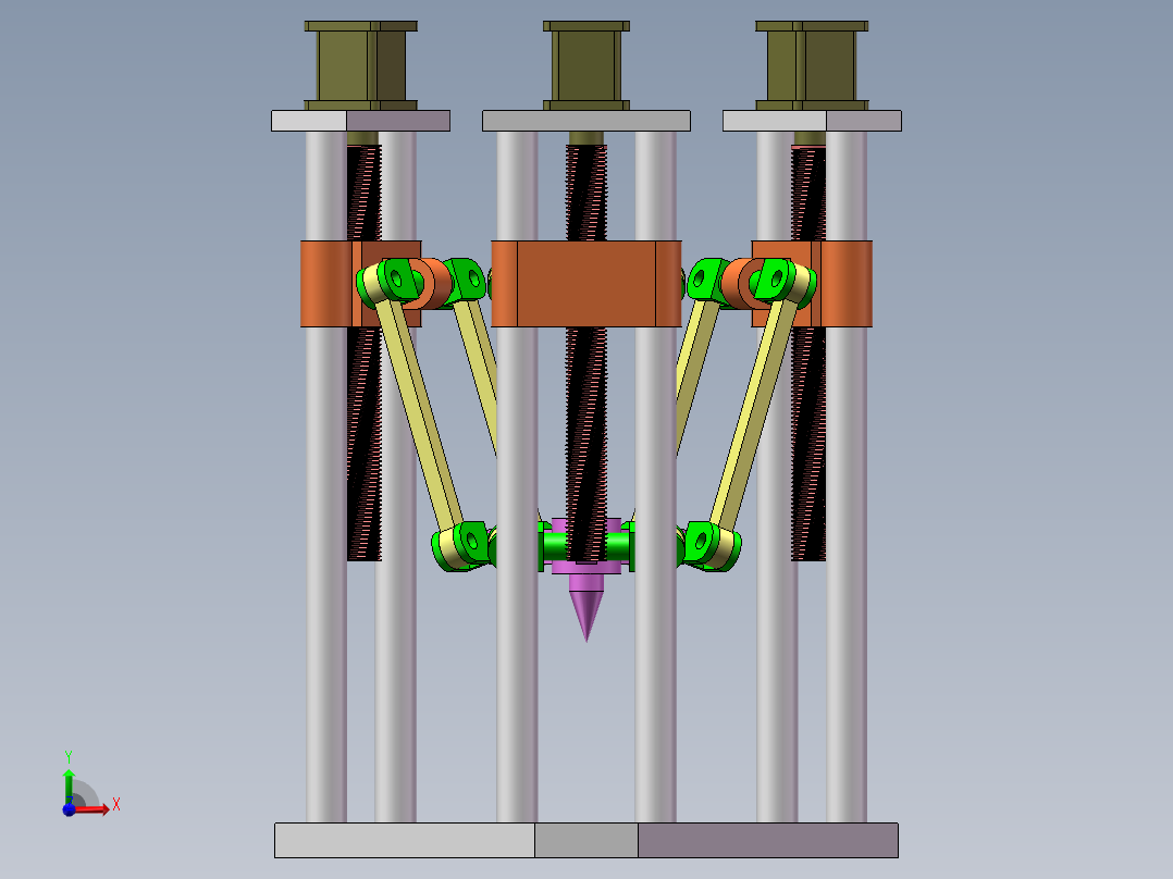 三轴丝杆机构前视图
